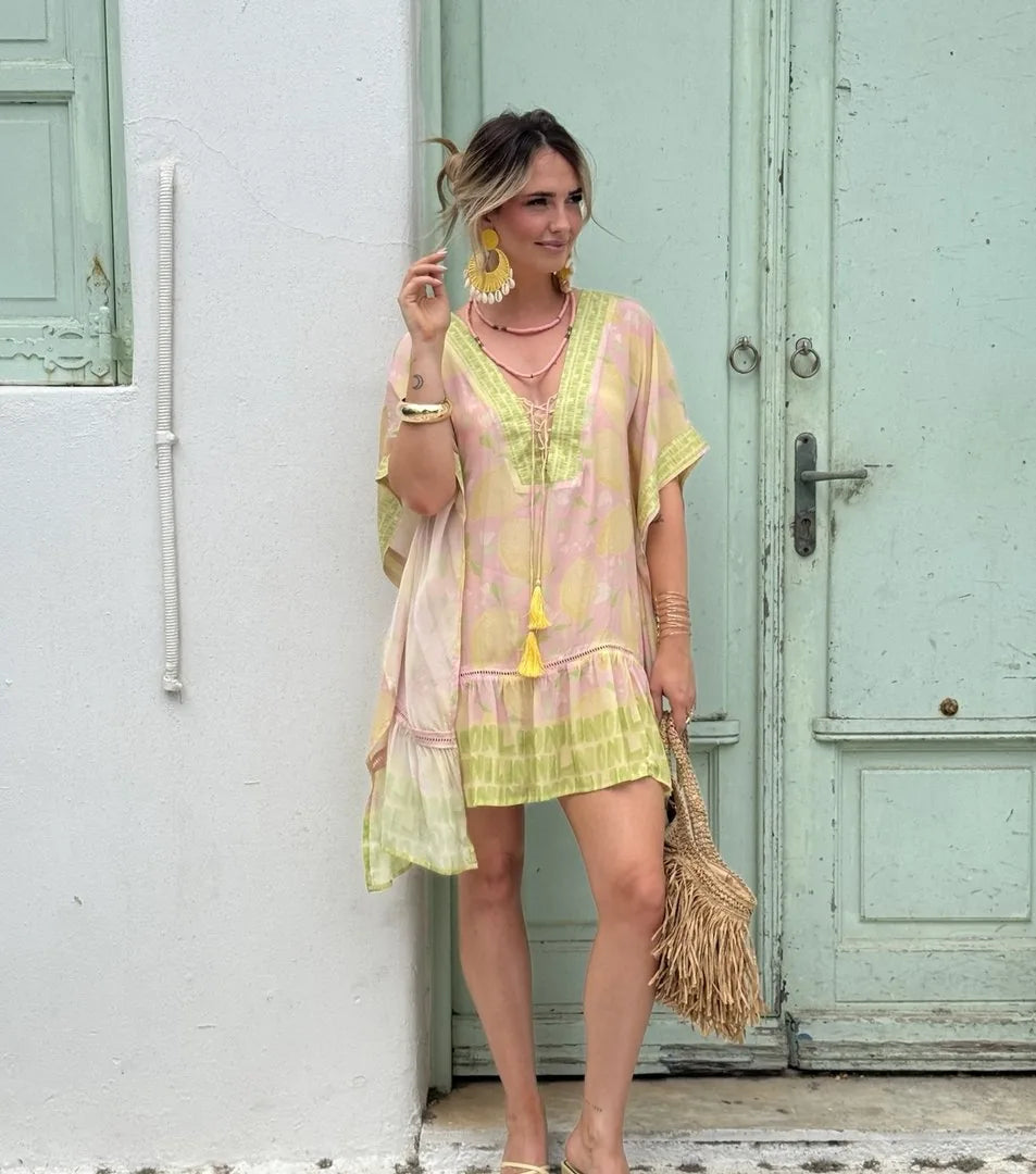 Hera Short Kaftan Limoni