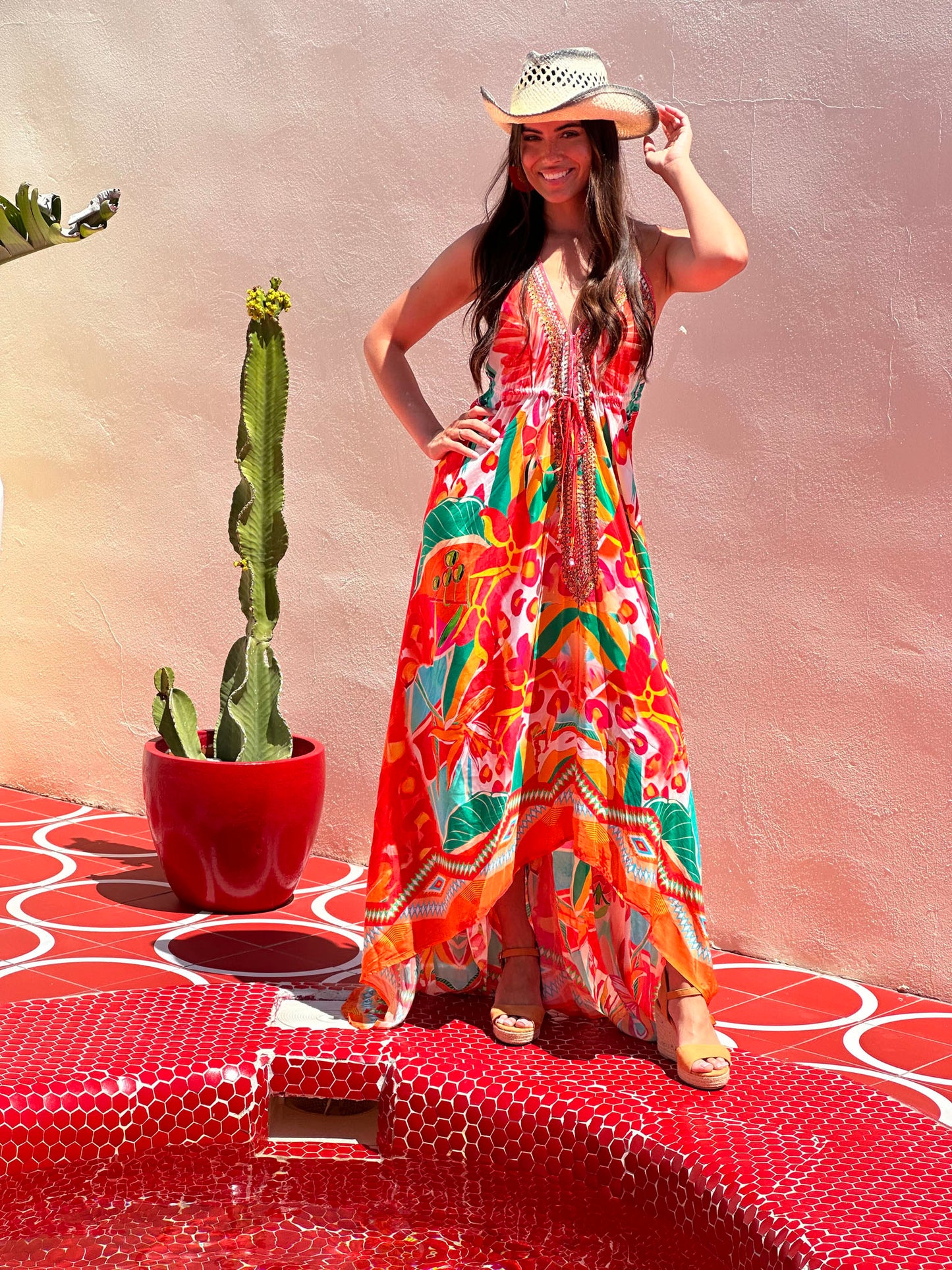 Hi Low Dress Tropical