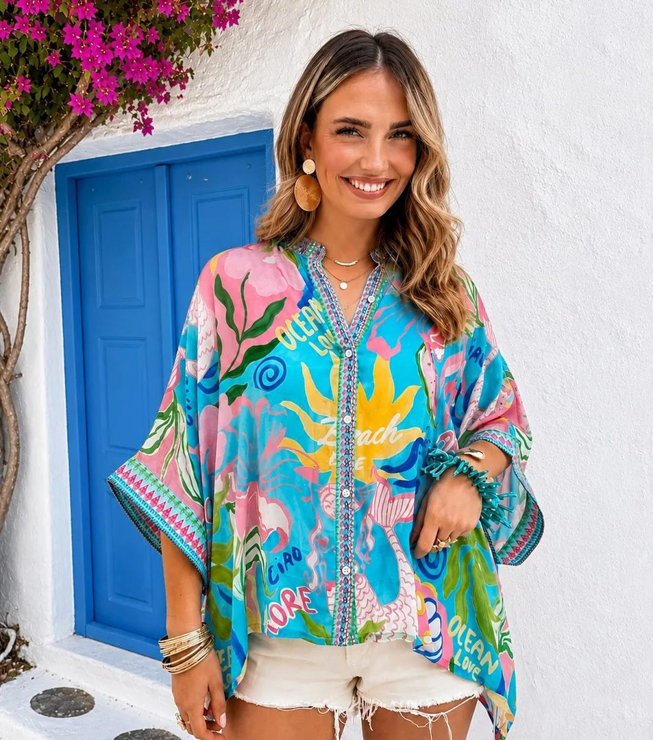 Jane Blouse Ocean Love